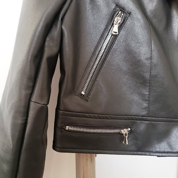 Vegan Leather Biker Jacket - Picture 5 of 6